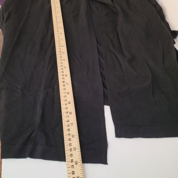 New Roaman's Black Fine‎ Guage Rayon Blend Shawl Collar Open Cardigan Size 12 - Picture 9 of 9